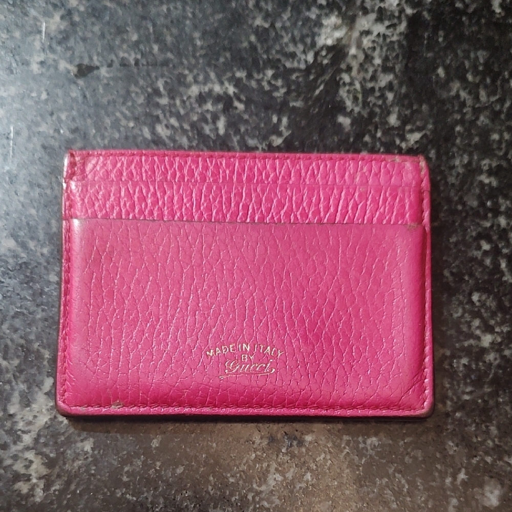 Gucci Pink Leather Card Holder